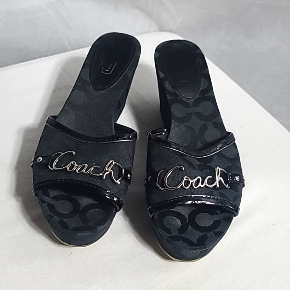 Coach Black Monogram Plateforms